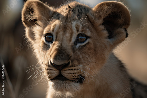 Cute baby Lion portrait