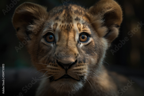 Cute baby Lion portrait