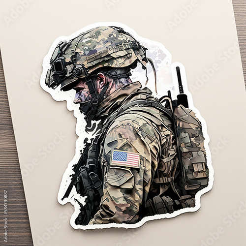 soldier with a rifle sticker 