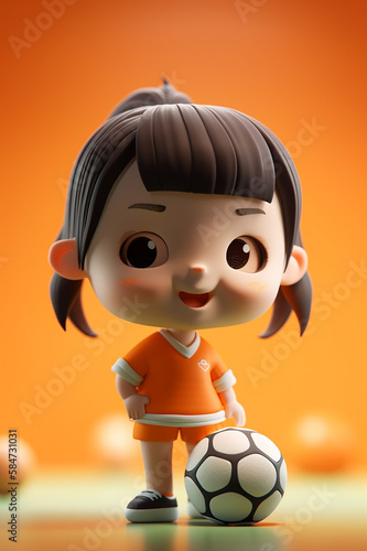 3d little cute girl character pop mart players  photo