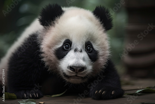 Cute baby Panda portrait