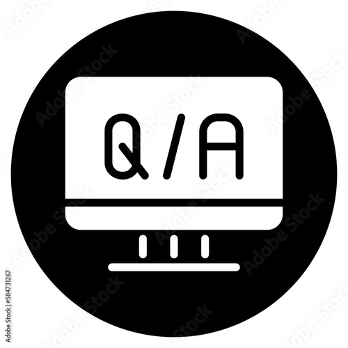 qa glyph icon
