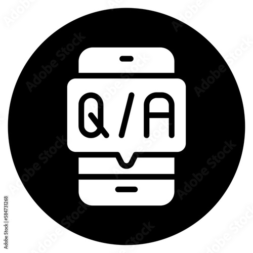 qa glyph icon