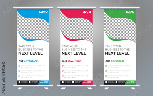 Roll up banner design print template