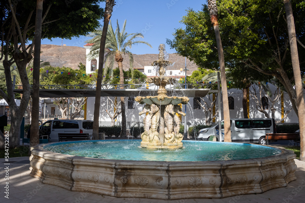 Fountain in a park, Gran Tarajal, Fuerteventura