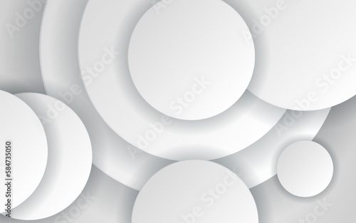 modern dynamic white gray circle shape shadow and light dimension background. eps10 vector