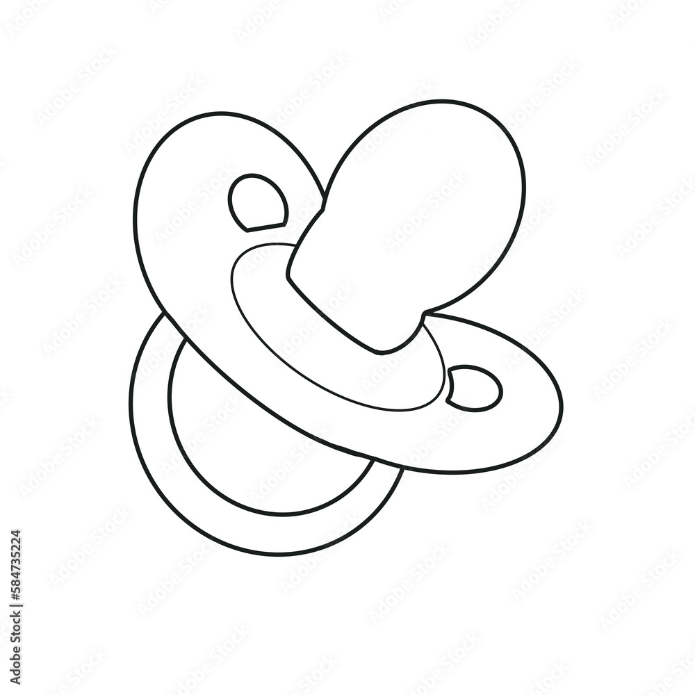 baby pacifier hand drawn organic line baby pacifier hand drawn organic line