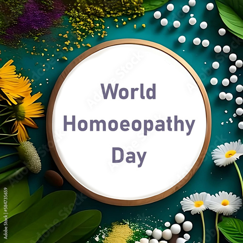 World Homeopathy Day, international Homeopathy Day, April 10th. generative ai photo