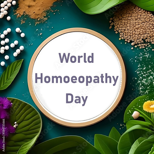 World Homeopathy Day, international Homeopathy Day, April 10th. generative ai photo