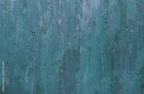 Rusty metal painted background. Rust spots and streaks on stained metal surface. Grunge industrial colored steel texture. Scratched corroded aged damaged backdrop with rustic vintage worn details.