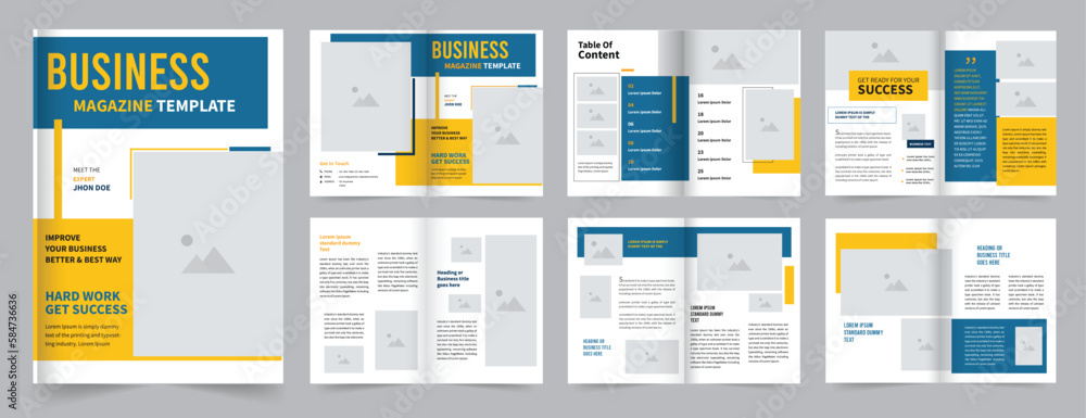 Business magazine template design Professional magazine layout template Business magazine template design Professional magazine layout template