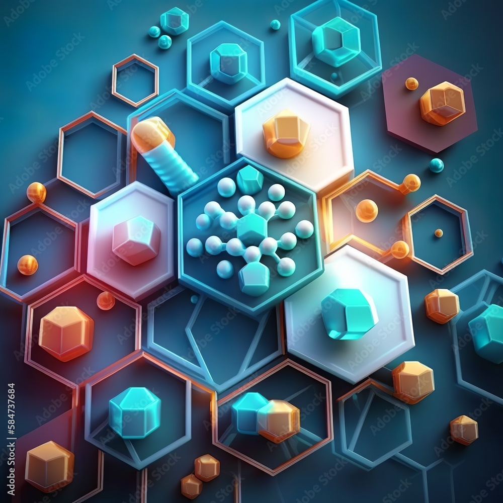 Health care and medical pattern innovation concept science background. geometric hexagons shape medicine and science background bacteria virus molecule microscope Generative AI Health care and medical pattern innovation concept science background. geometric hexagons shape medicine and science background bacteria virus molecule microscope Generative AI