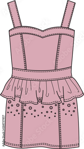 KID GIRLS WEAR PARTY DRESS VECTOR