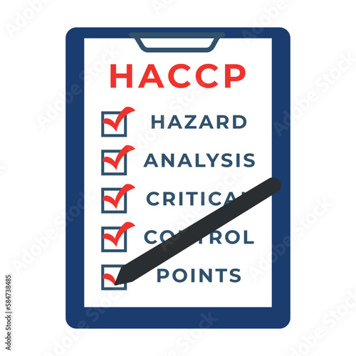 Hazard analysis and critical control point icon with checkmarks