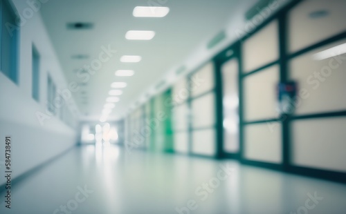 Hospital corridor blurred background  generative ai image