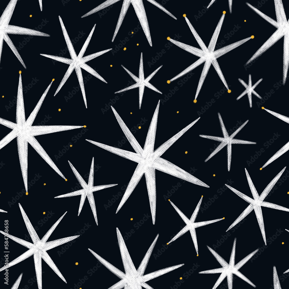 Starry night sky seamless pattern Starry night sky seamless pattern