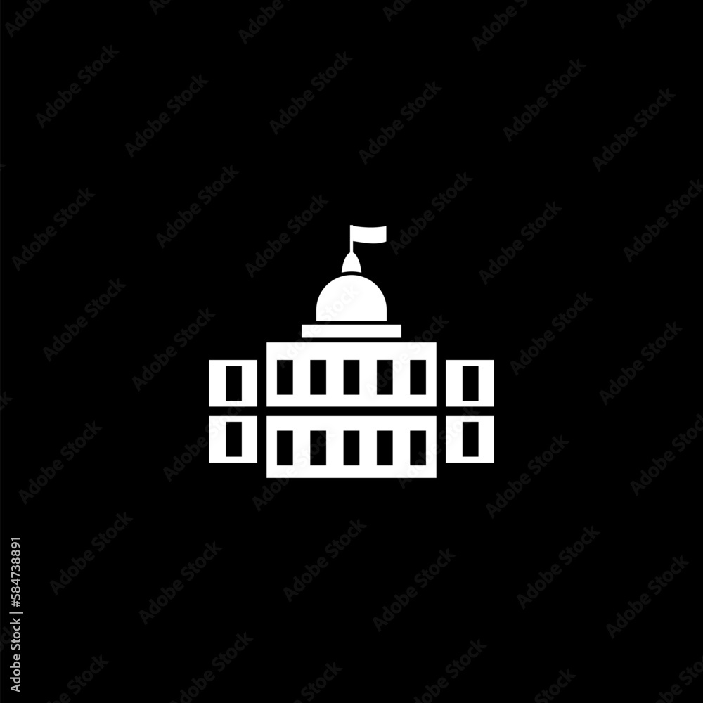  Government icon for logo, templates ,isolated on black background 