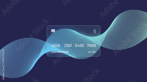 Visa, mastercard. Credit card icon. Glassmorphism style. Cashless payment concept. Realistic glass morphism effect with set of transparent glass plates. Vector illustration design