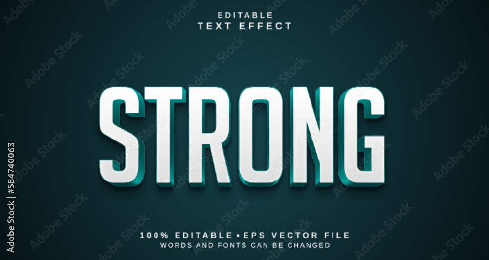 Editable text style effect - Strong text style theme.