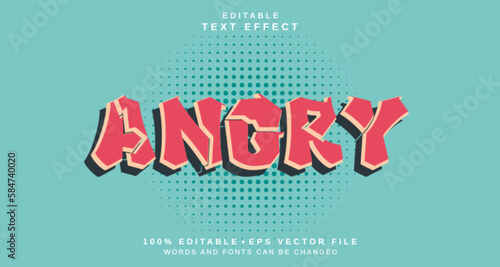 Editable text style effect - Angry text style theme.