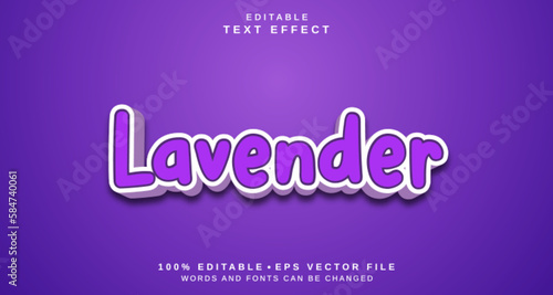 Editable text style effect - Lavender text style theme.