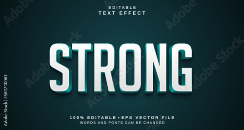 Editable text style effect - Strong text style theme.