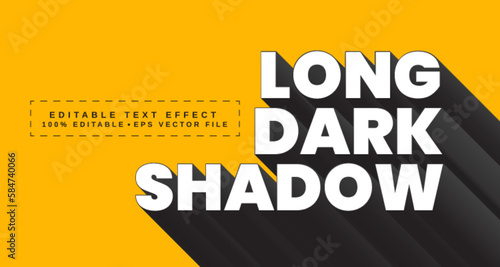 Editable text style effect - Long Dark Shadow text style theme. photo