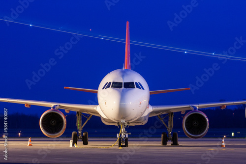 Nightshot of parked aircraft 