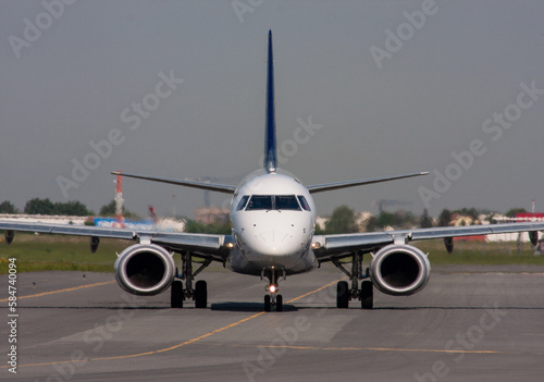 Aircraft taxiing to the runway
