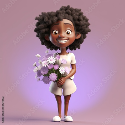 Cute Cartoon African Americ...
