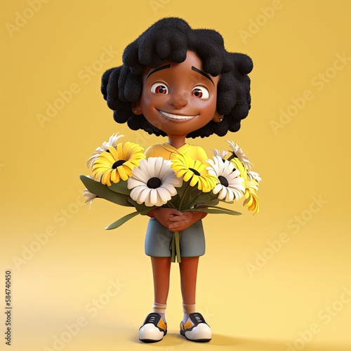 Cute Cartoon African Americ...