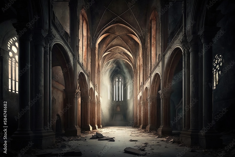 Searching for Answers in an Unoccupied Cathedral: An Empty Church Imagery Generative AI