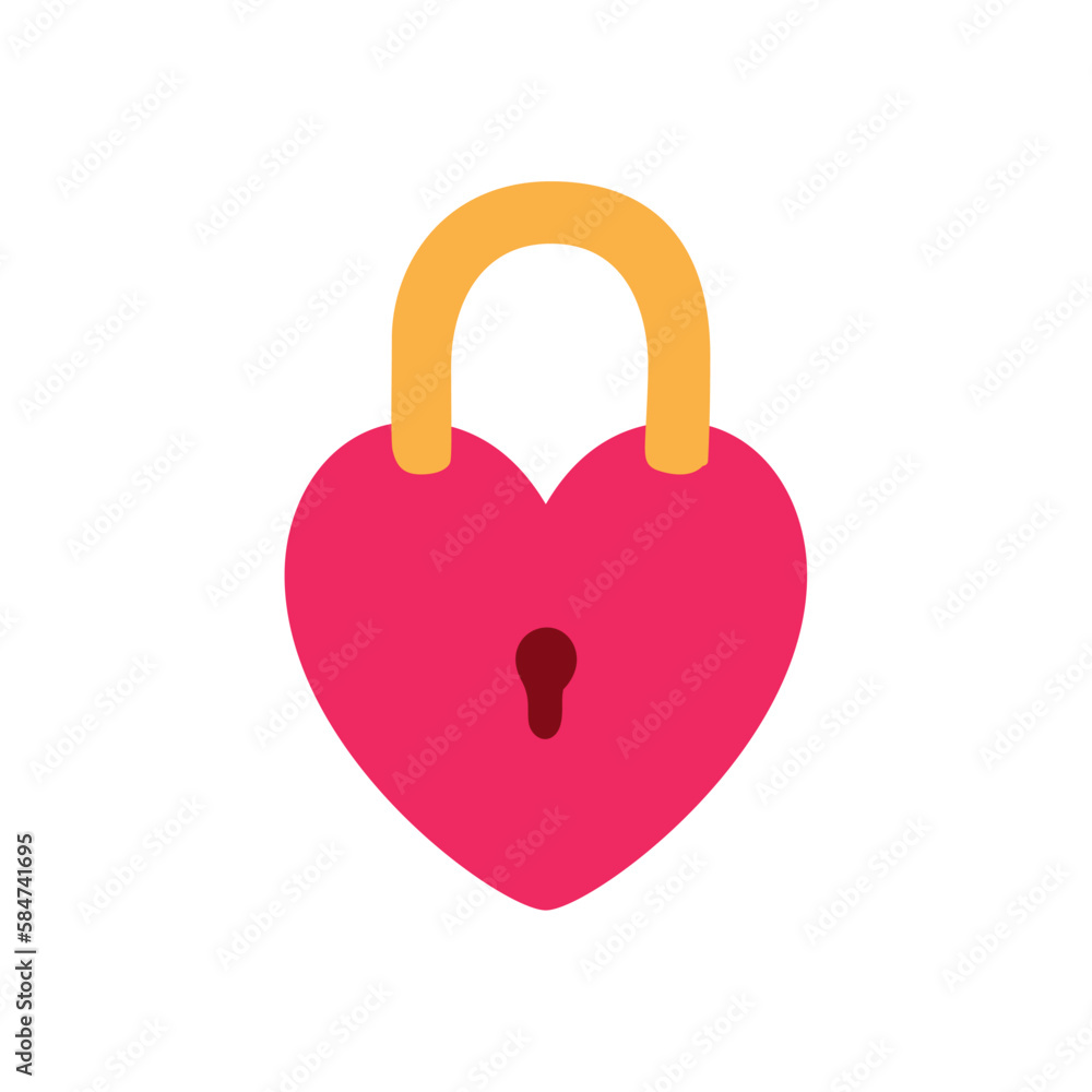 valentine's day padlock shaped heart vector icon with white background valentine's day padlock shaped heart vector icon with white background