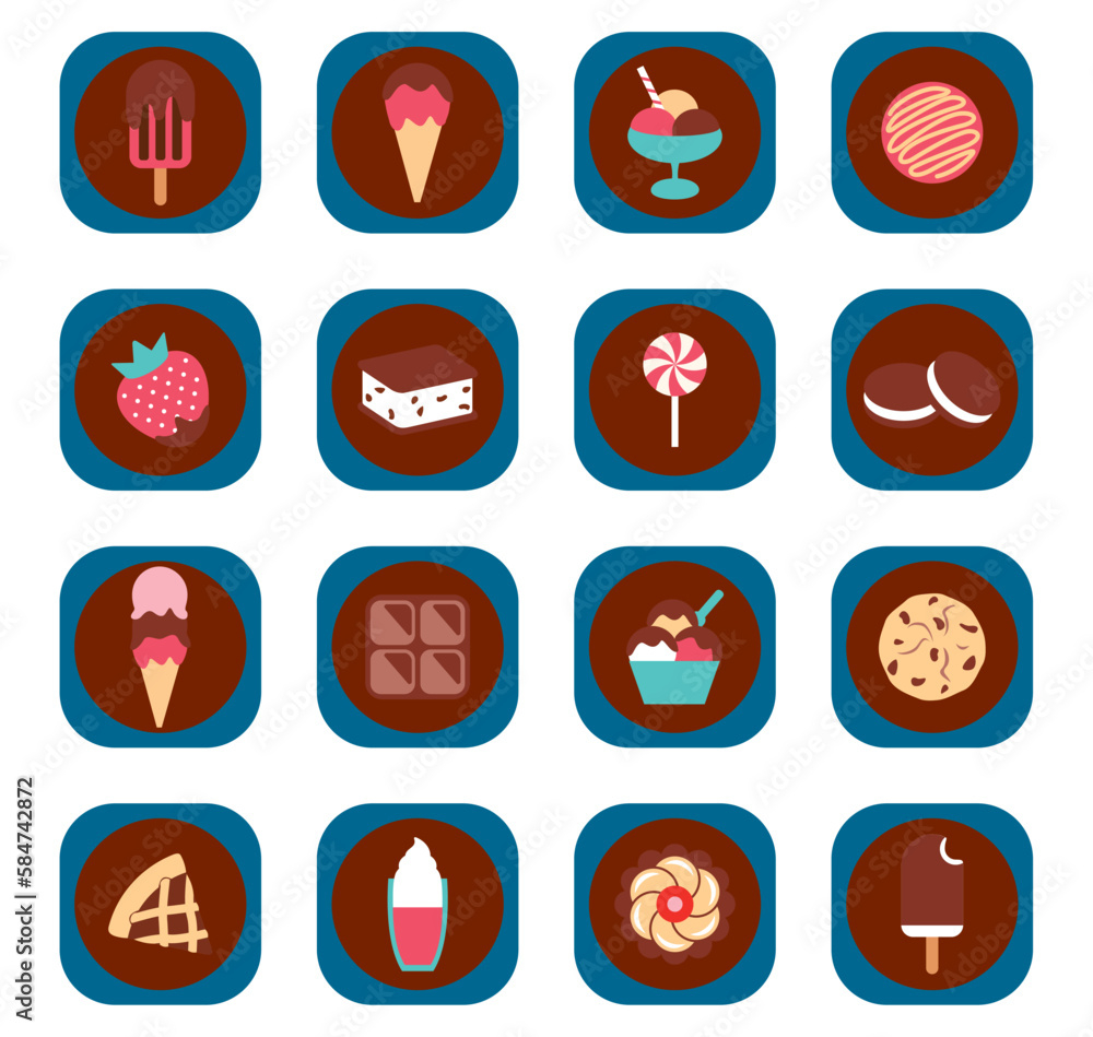 vector image set of images of desserts on a white background vector image set of images of desserts on a white background