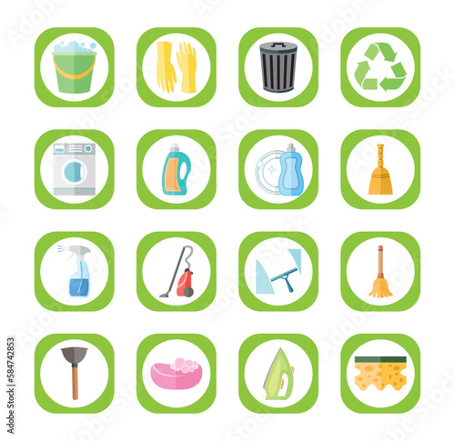 vector image set of toilet icons with white background