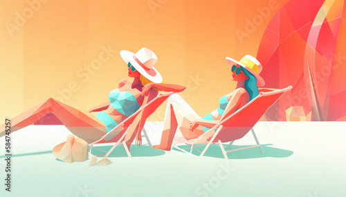 Concept of summer holiday island vacation with hot sunny weather and tropical environment