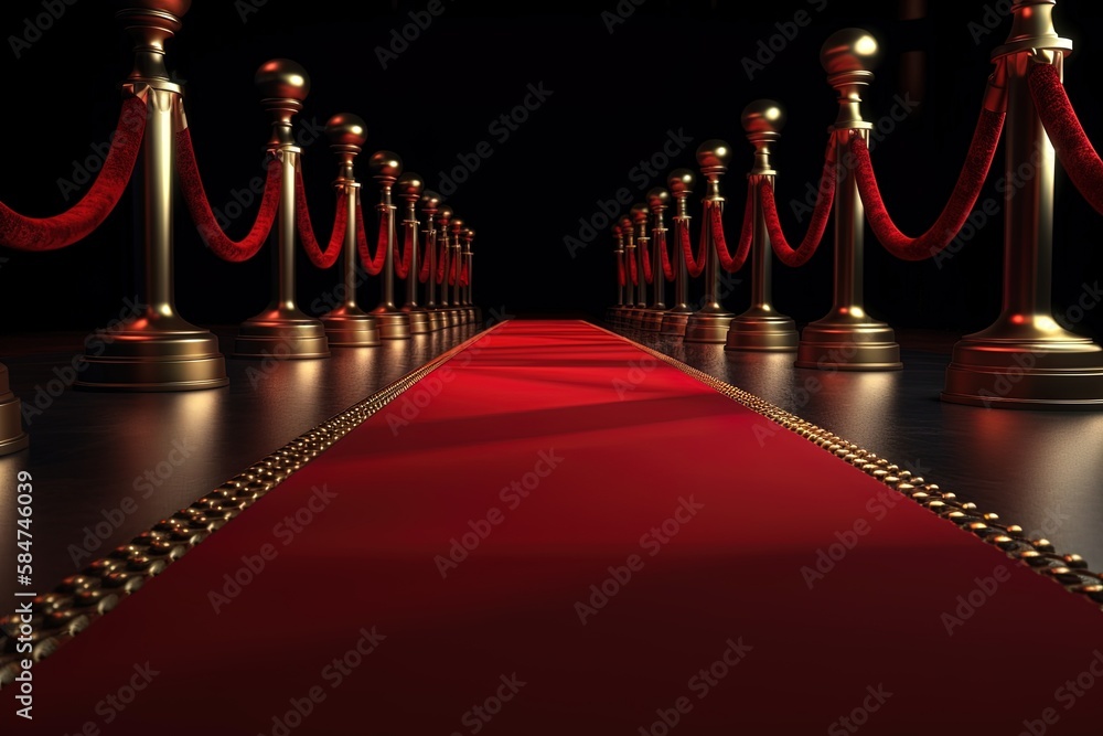 Red Carpet entrance illustration, generative ai Red Carpet entrance illustration, generative ai
