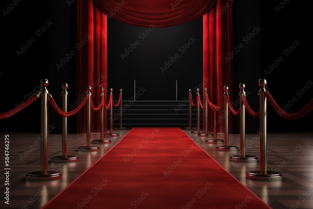 Red Carpet entrance illustration, generative ai Red Carpet entrance illustration, generative ai