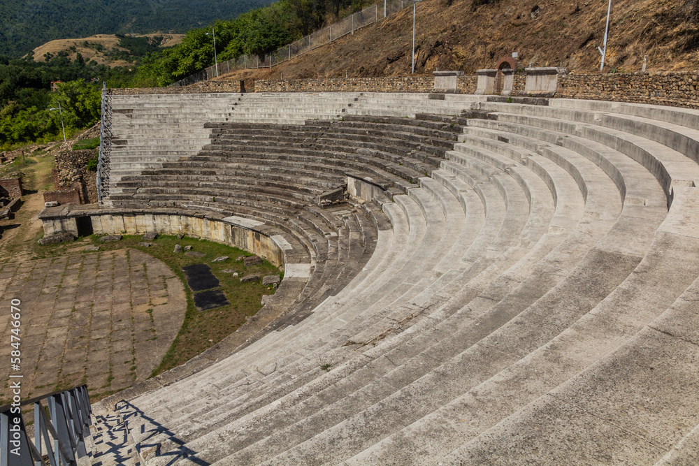 Roman theater at Heraclea Lyncestis ancient ruins near Bitola, North Macedonia