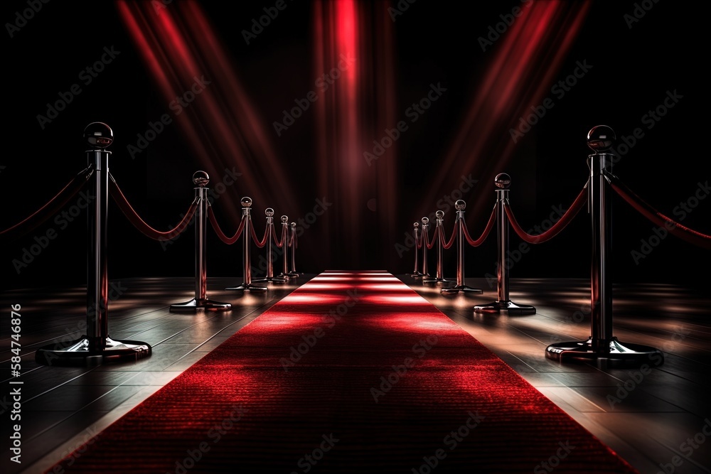 Red Carpet entrance illustration, generative ai Red Carpet entrance illustration, generative ai