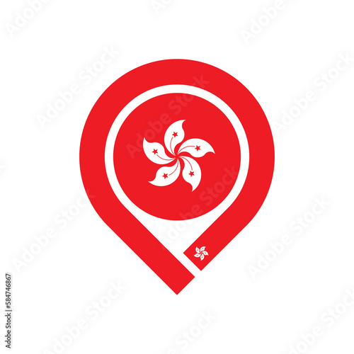 map pin icon of hong kong flag. vector illustration isolated on white background