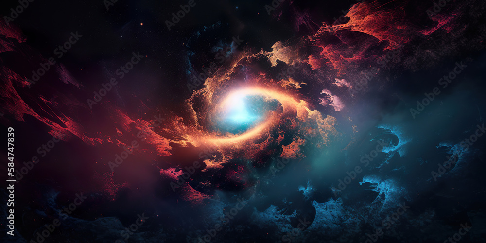 colorful galaxy in space, beautiful nebula , generative ai