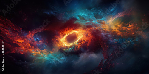 colorful galaxy in space  beautiful nebula   generative ai