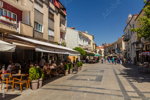 BITOLA, NORTH MACEDONIA - AUGUST 7, 2019: Pedestrian Shirok Sokak street in Bitola, North Macedonia