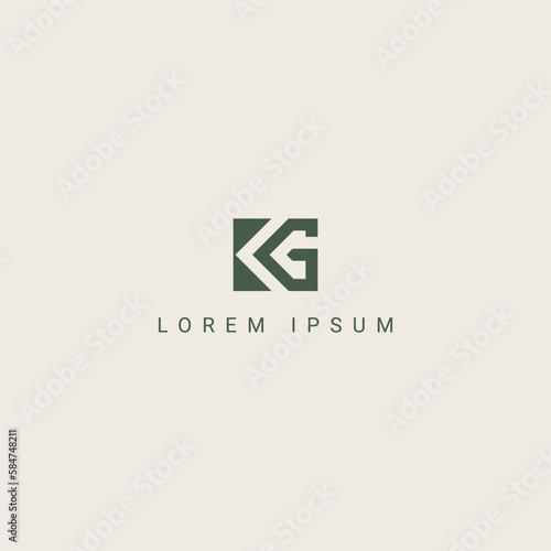 Abstract Letter KG GK Logo Design with Creative Modern template.