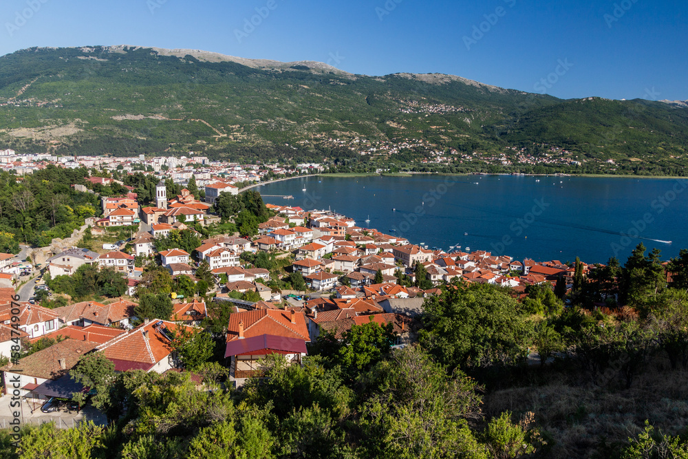 Aerial view of Ohrid town, North Macedonia