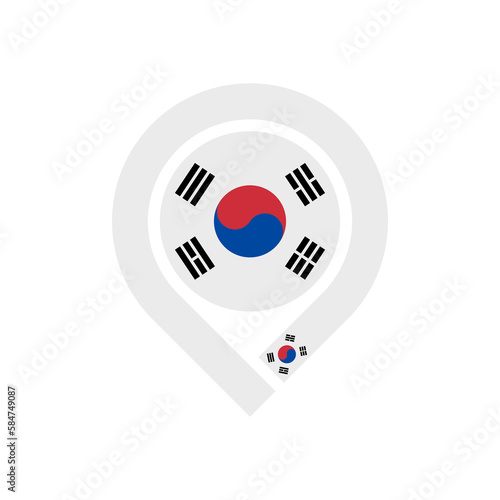 map pin icon of south korea flag. vector illustration isolated on white background
