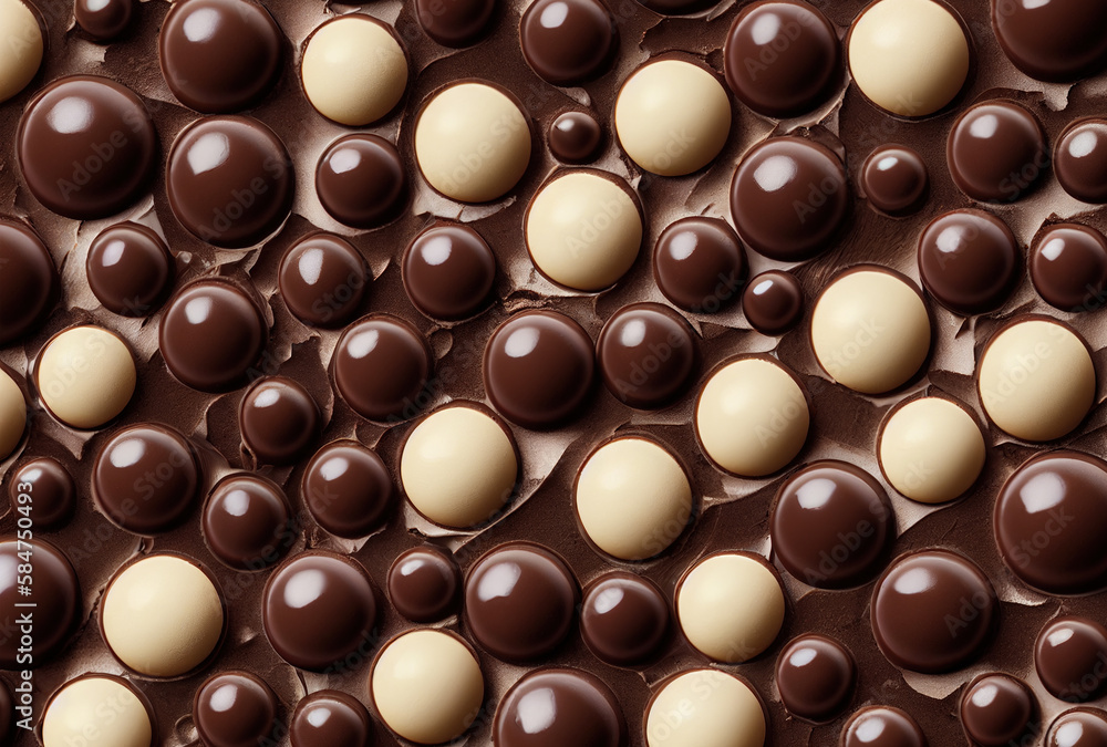 Chocolate pralines on flat. Handmade Sweets top view background
Chocolate pralines on flat. Handmade Sweets top view background