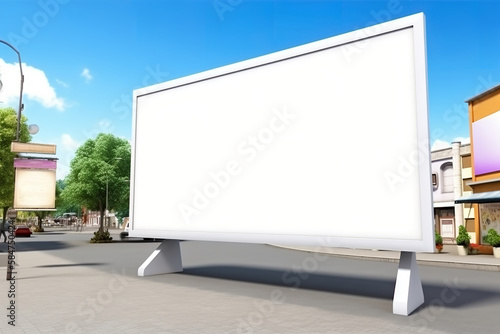 Billboard or Banner Mockup: White Screen for Custom Advertising Display & Presentation