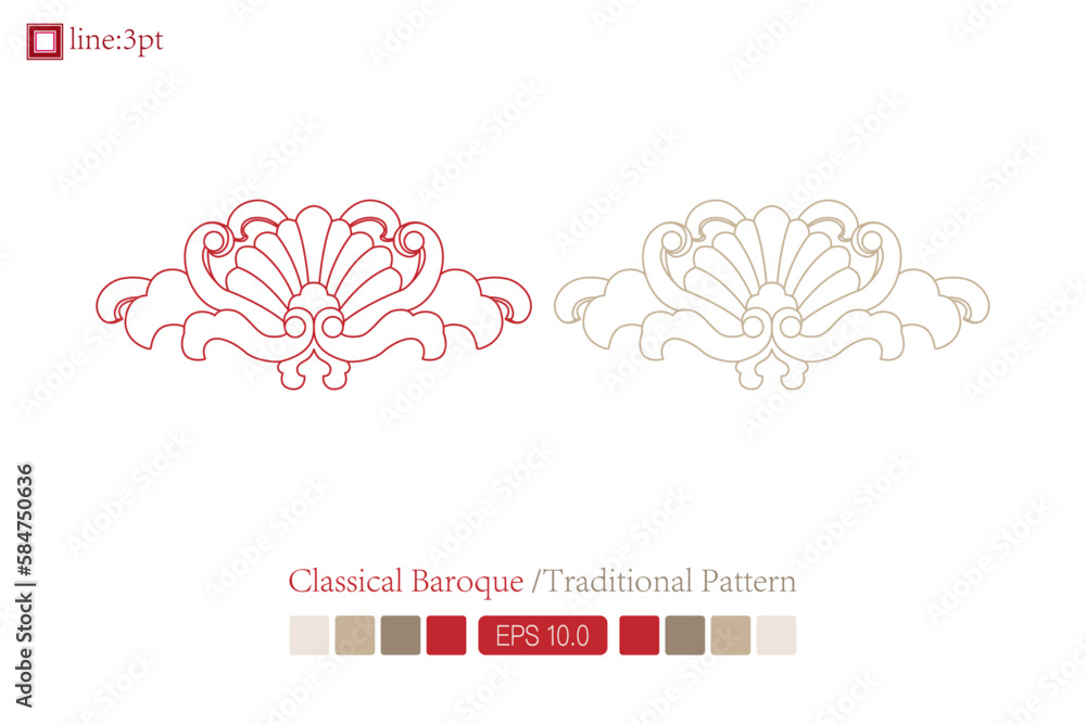 Asian Chinese vintage vector delicate floral vine twine spiral art deco pattern. Baroque Victorian style. Decoration for border, frame, invitation, poster, packaging design.